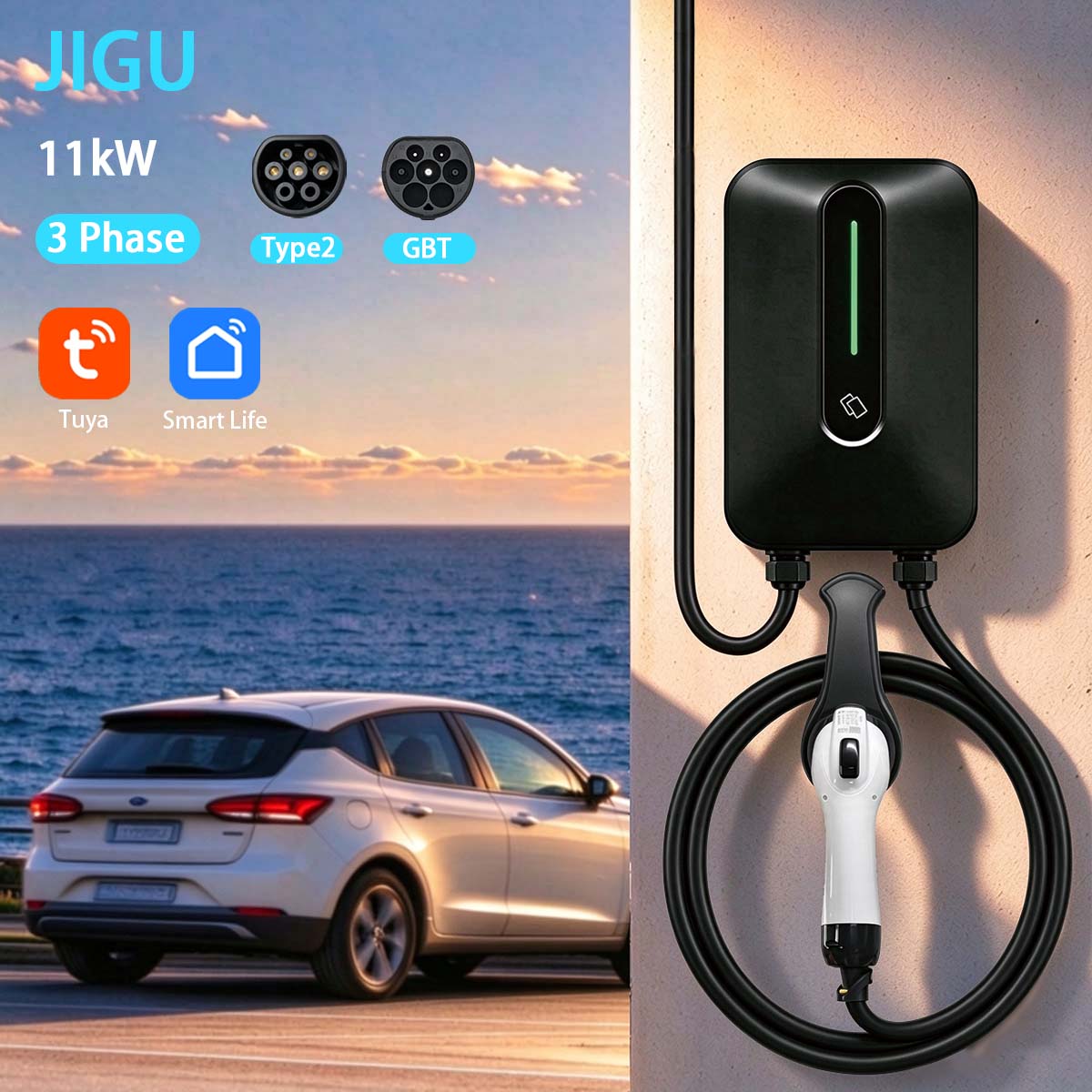 Ev Charger 11Kw Three Phase - JIGU 11kW EV Charger Three-phase 16A