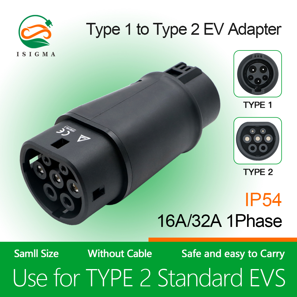 Ev Charger Adapter Type 2 To Type 1 - ISIGMA 32A 7.2KW EV Charger Adapter