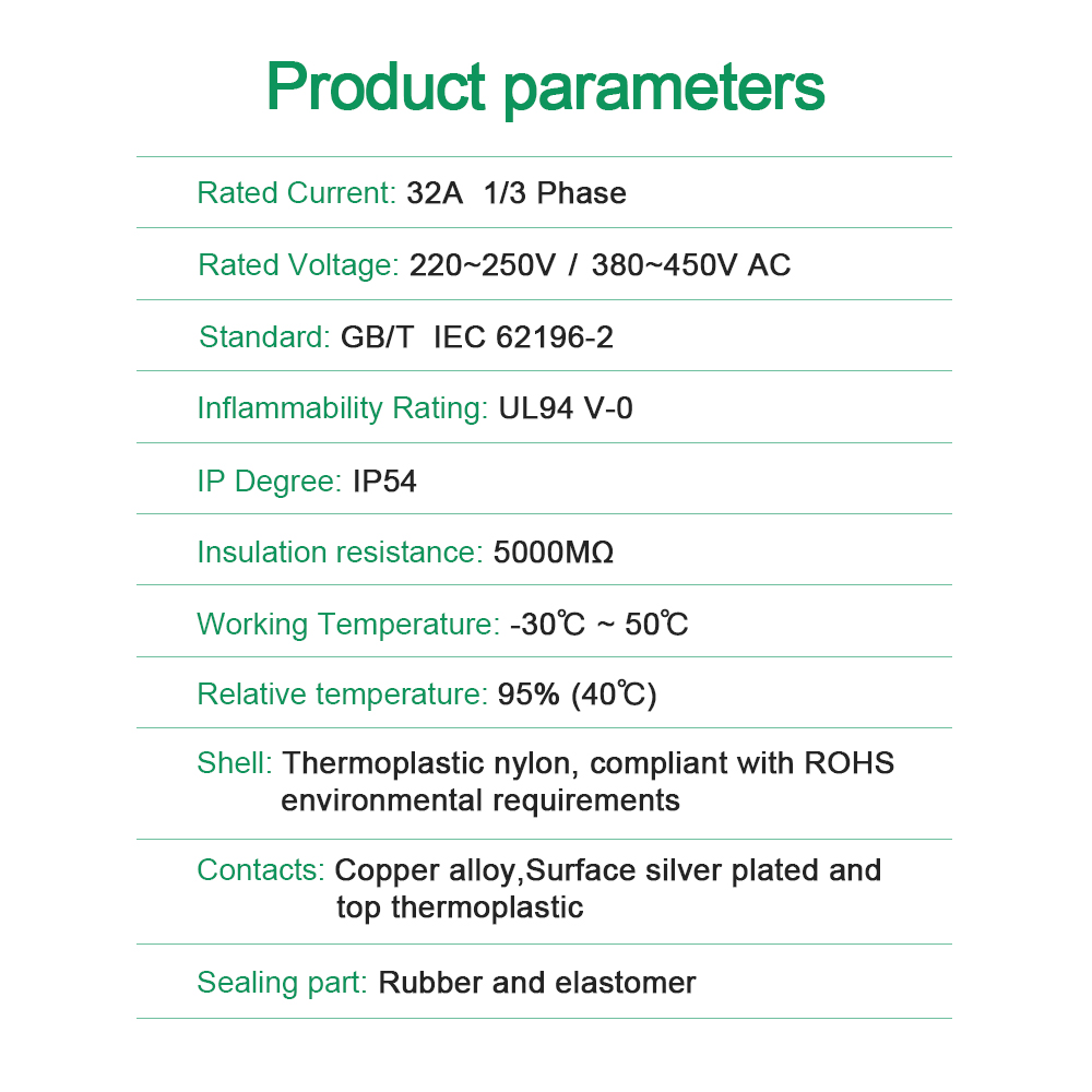 Chiefleed 32A GBT To Type2 EV  - Ev Charging Socket Type 2 22Kw recension och pris