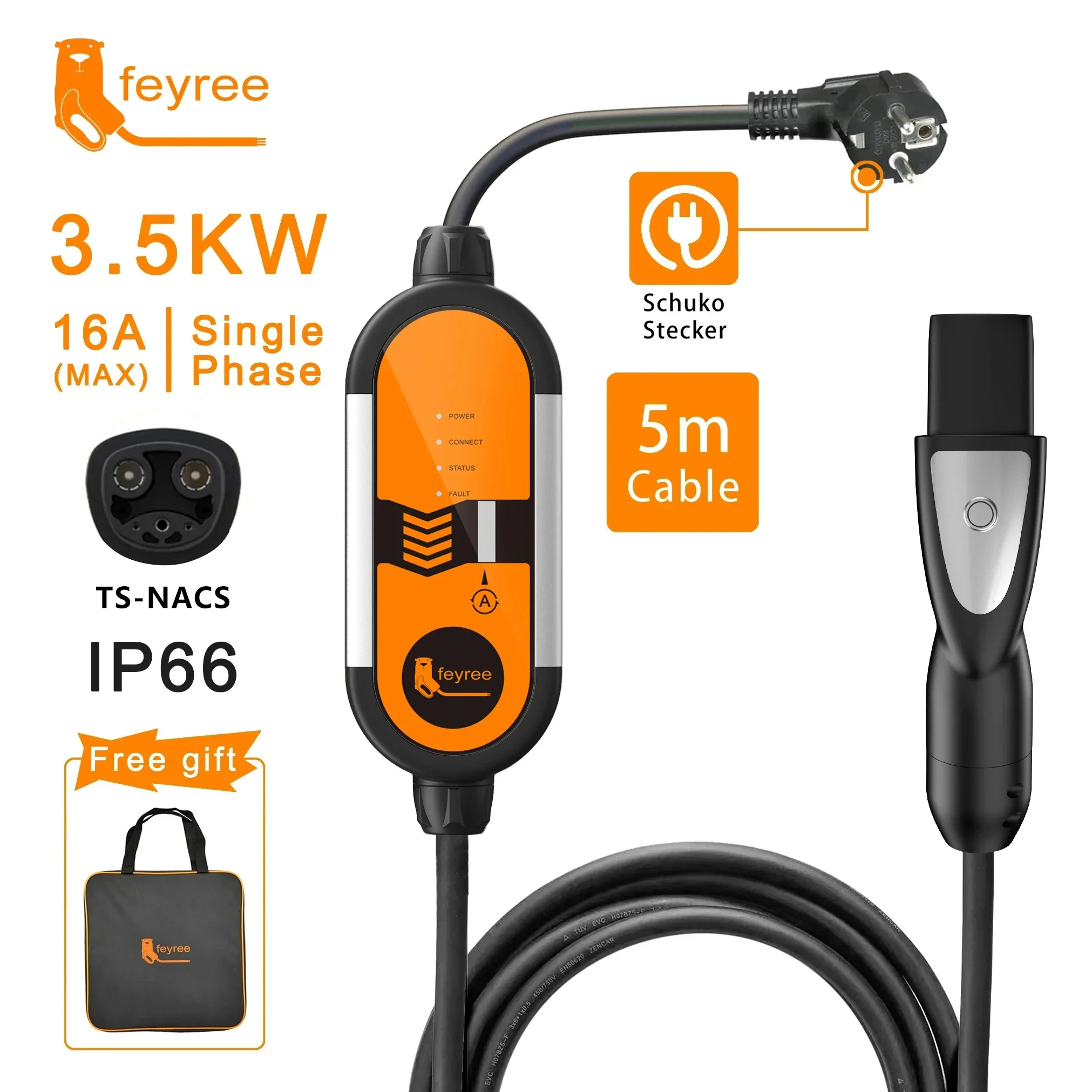 Portable EV Charger Feyree 3.5 - Portable Ev Charger 16A Adjustable recension och pris
