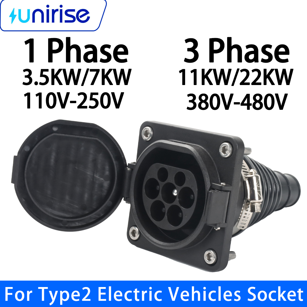 Unirise Type2 EV Car Socket wi - Ev Charging Socket Type 2 22Kw recension och pris