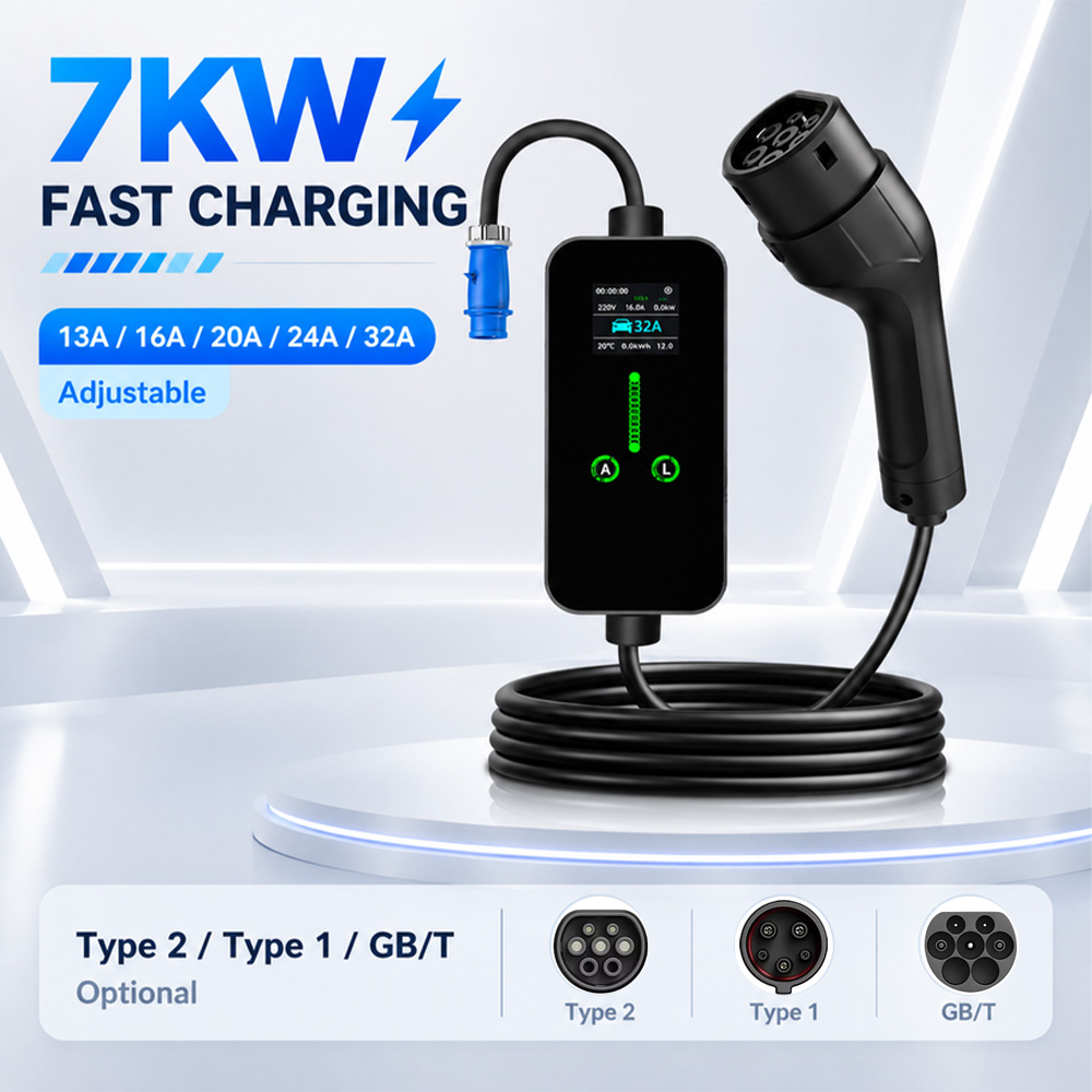 7.2KW 32A Portable Type2 IEC62 - Ev Charging Cable Type 2 32A recension och pris