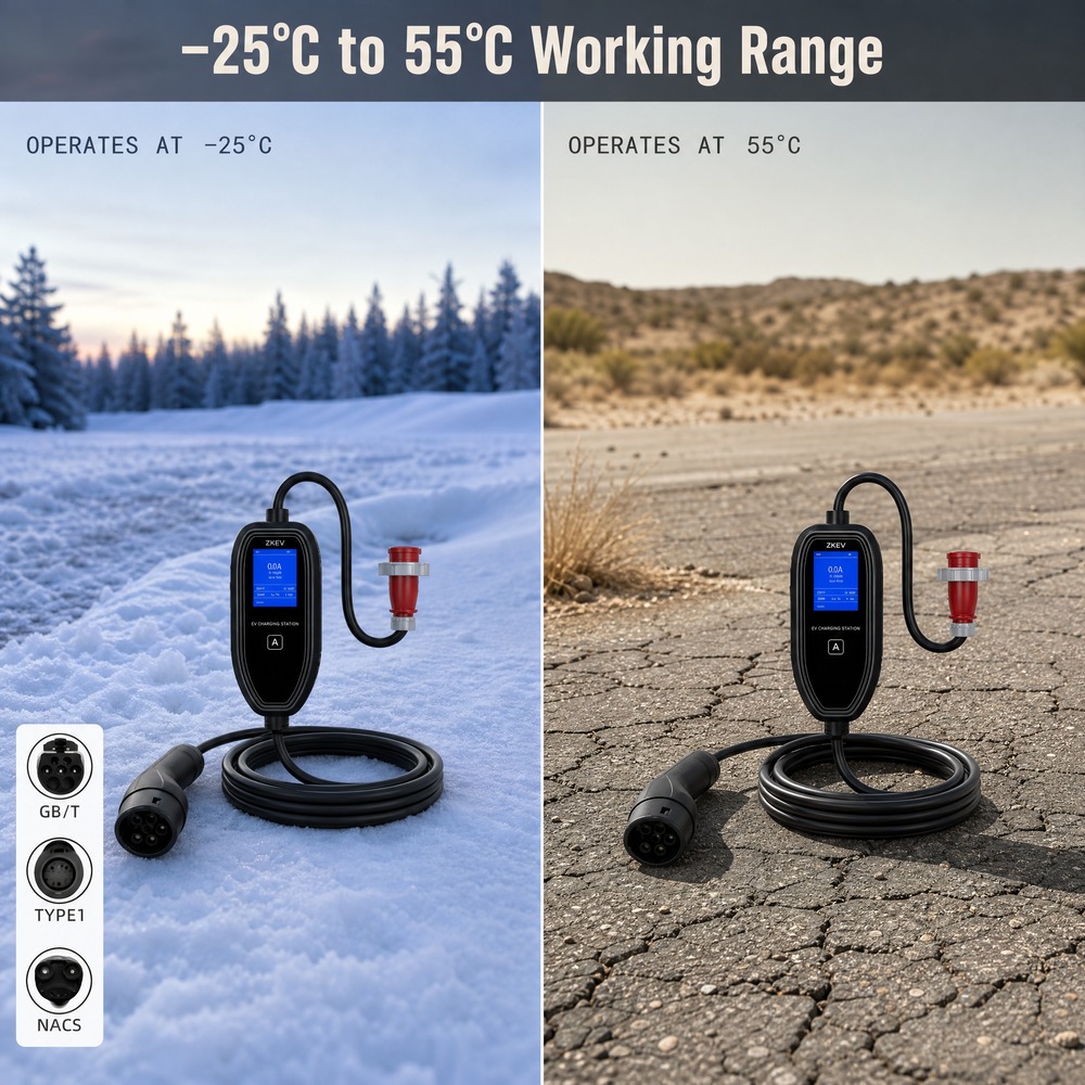 Portable EV Charger 22kW EV Ch - Portable Ev Charger 16A Adjustable recension och pris