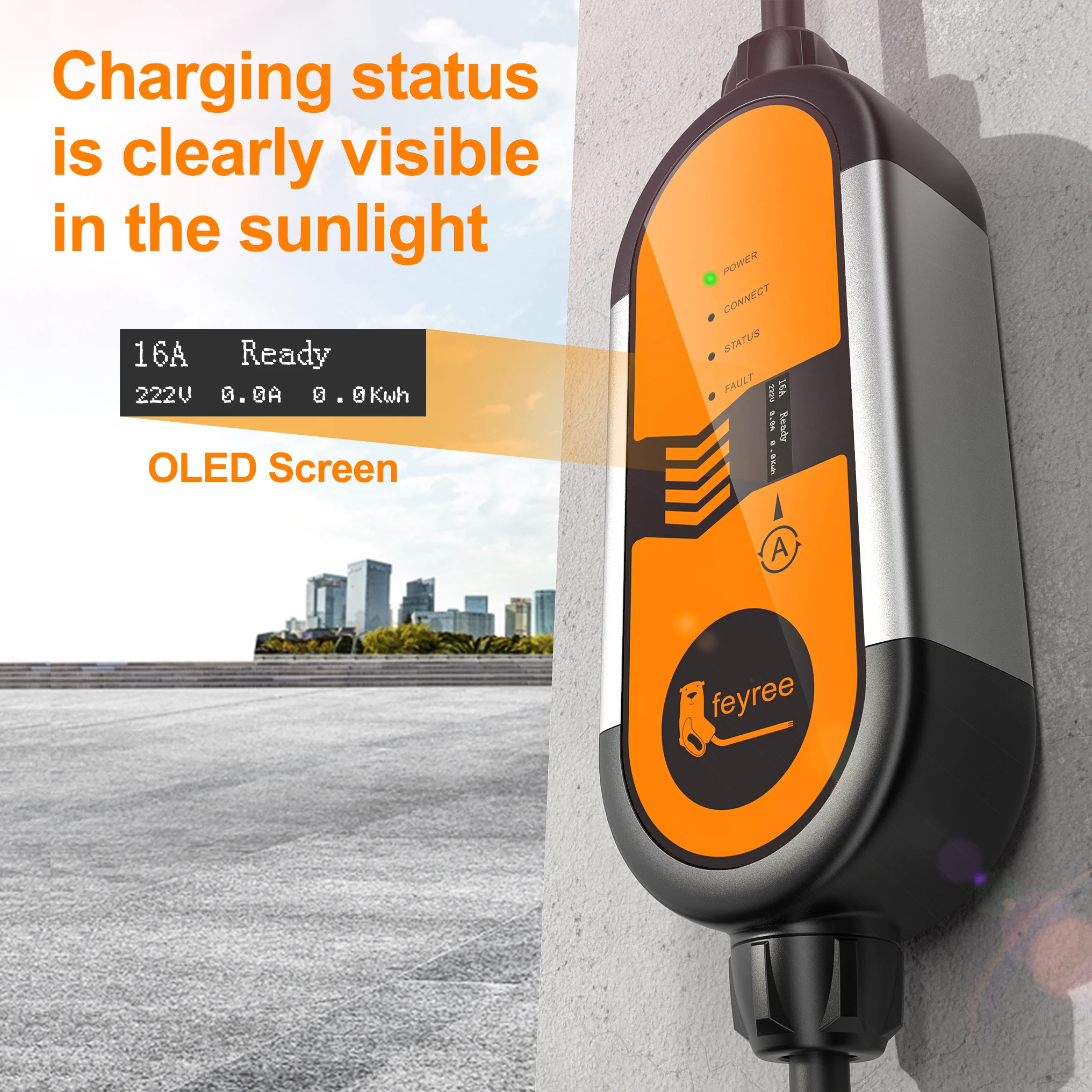 Feyree Type2 16A 3.5KW Portabl - Portable Ev Charger 16A Adjustable recension och pris