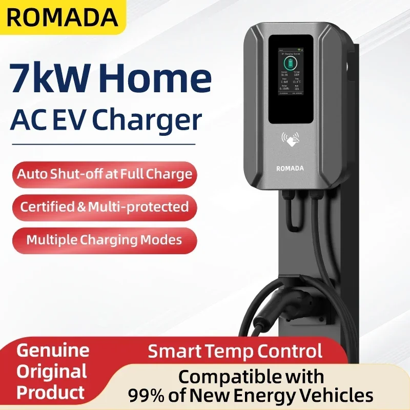 ROMADA AC 7KW  EV Charging Sta - Ev Charging Cable Type 2 32A recension och pris