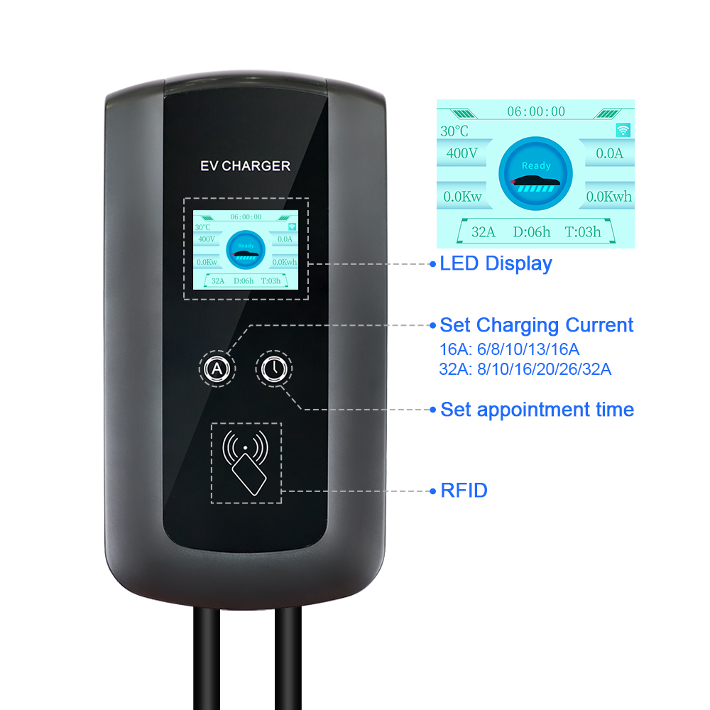 Kolanky 32A 7.2/22KW EV Chargi - Ev Charging Cable Type 2 32A recension och pris
