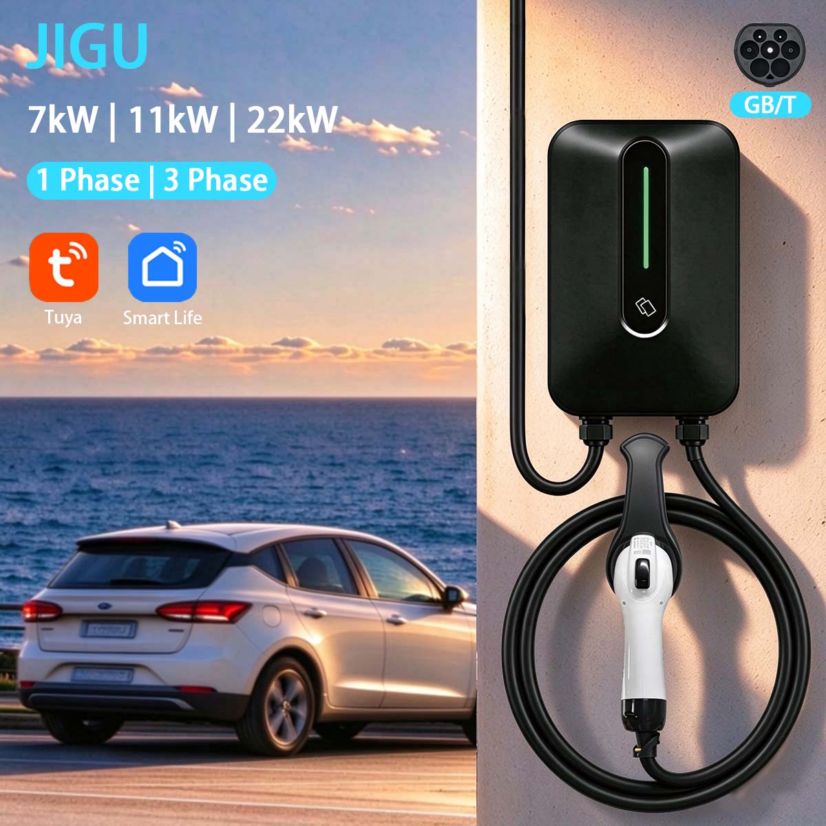 JIGU GBT EV Charger 7kW 11kW 2 - Ev Charger 11Kw Three Phase recension och pris