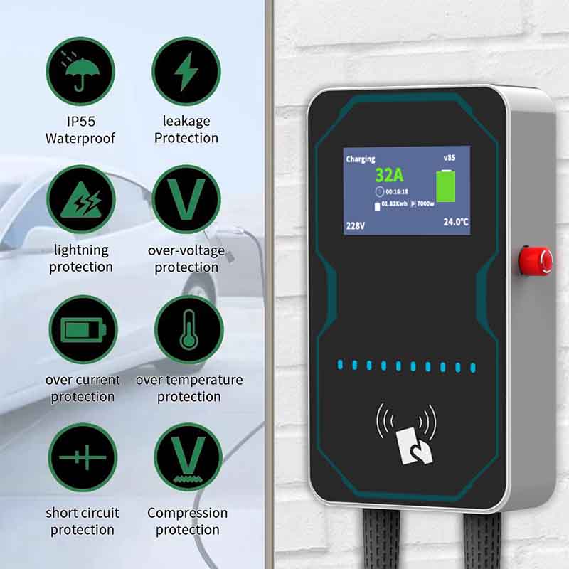 WUFEN EVSE Wallbox EV Car Char - Ev Charging Cable Type 2 32A recension och pris